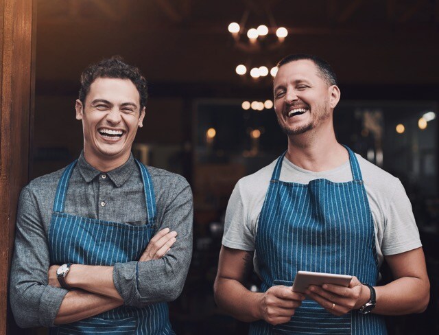 Restaurant Team Members Laughing